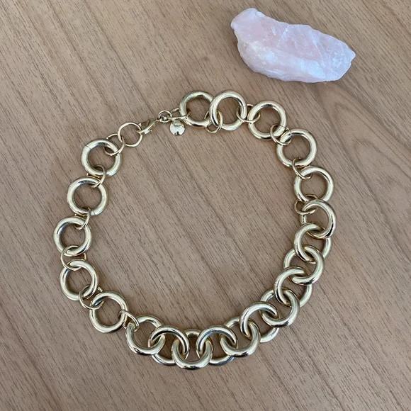 J. Crew Oversized Chunky Gold Ring Necklace - Picture 4 of 5